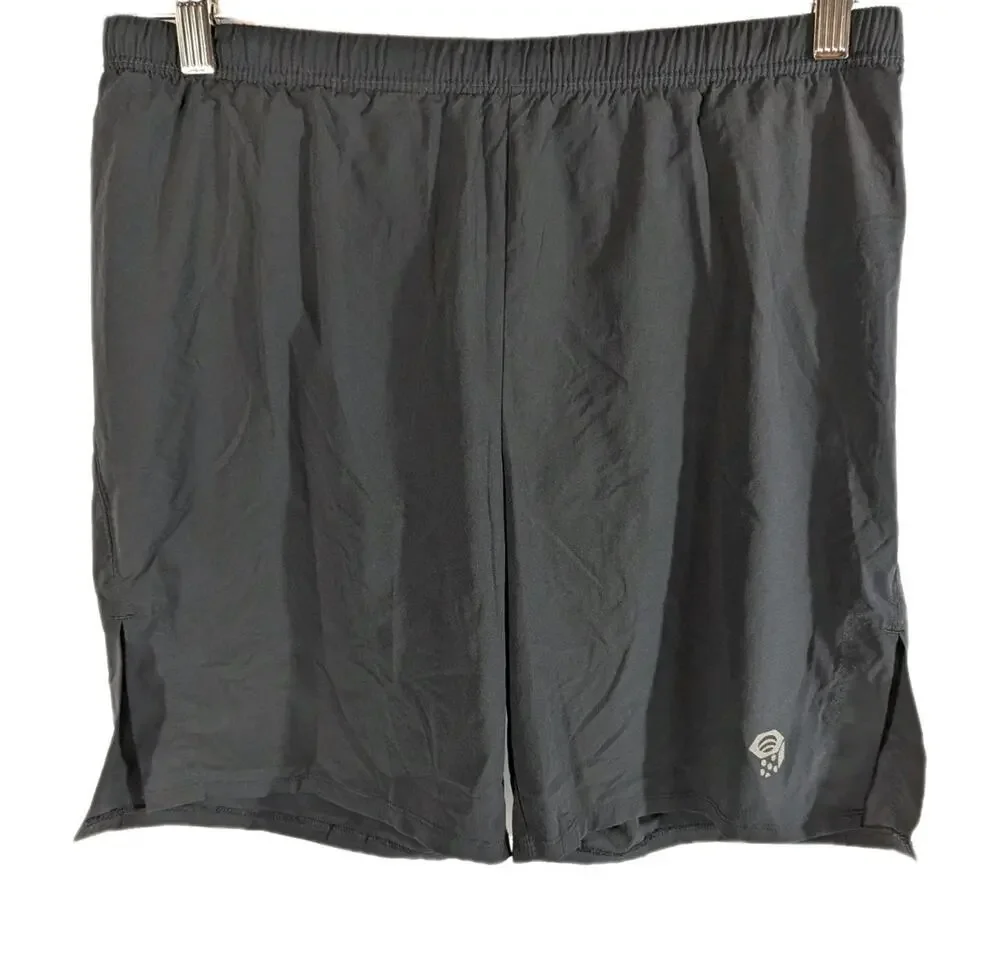Mountain Hardwear Lined Shorts Mens Small Black Lined Side Slit Gym Running